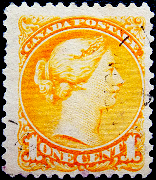 Канада 1870 год . Queen Victoria . 1 c . Каталог 7,0 фунтов. (3) 